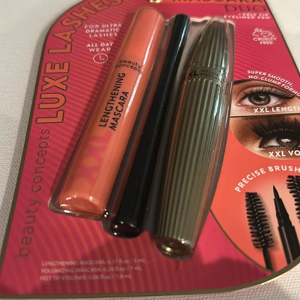 Beauty Concepts Luxe LashesJet Black Duo Mascara w/felt tip eyeliner pen.